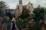 Maria Spartali Stillman Canvas Paintings - The Long Walk At Kelmscott Manor, Oxfordshire
